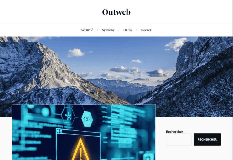 Capture d'écran de la page d'accueil du site outweb.eu
